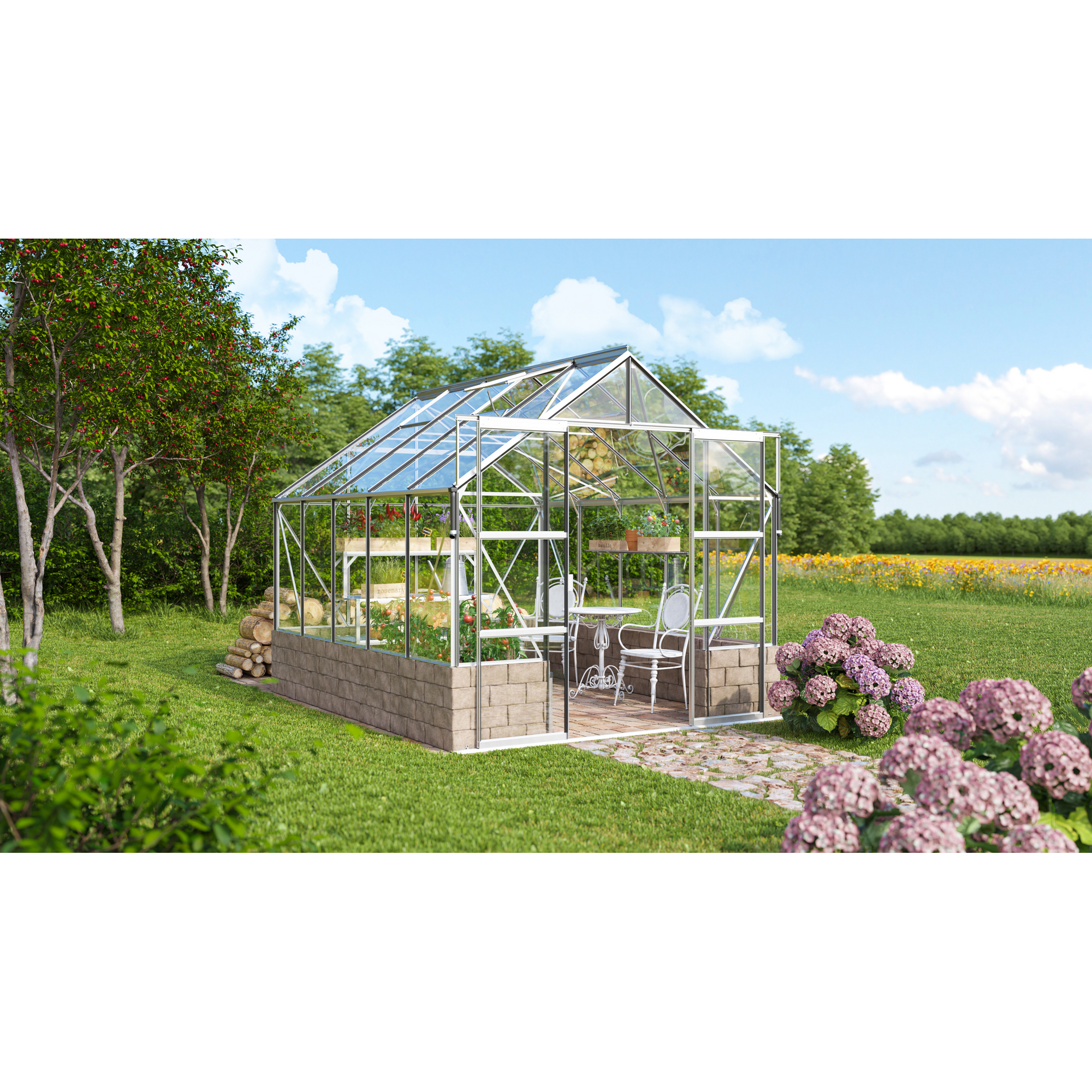 Vitavia Gewächshaus ‹Cassandra 8300› aluminium-/sandfarben 256 x 325 cm