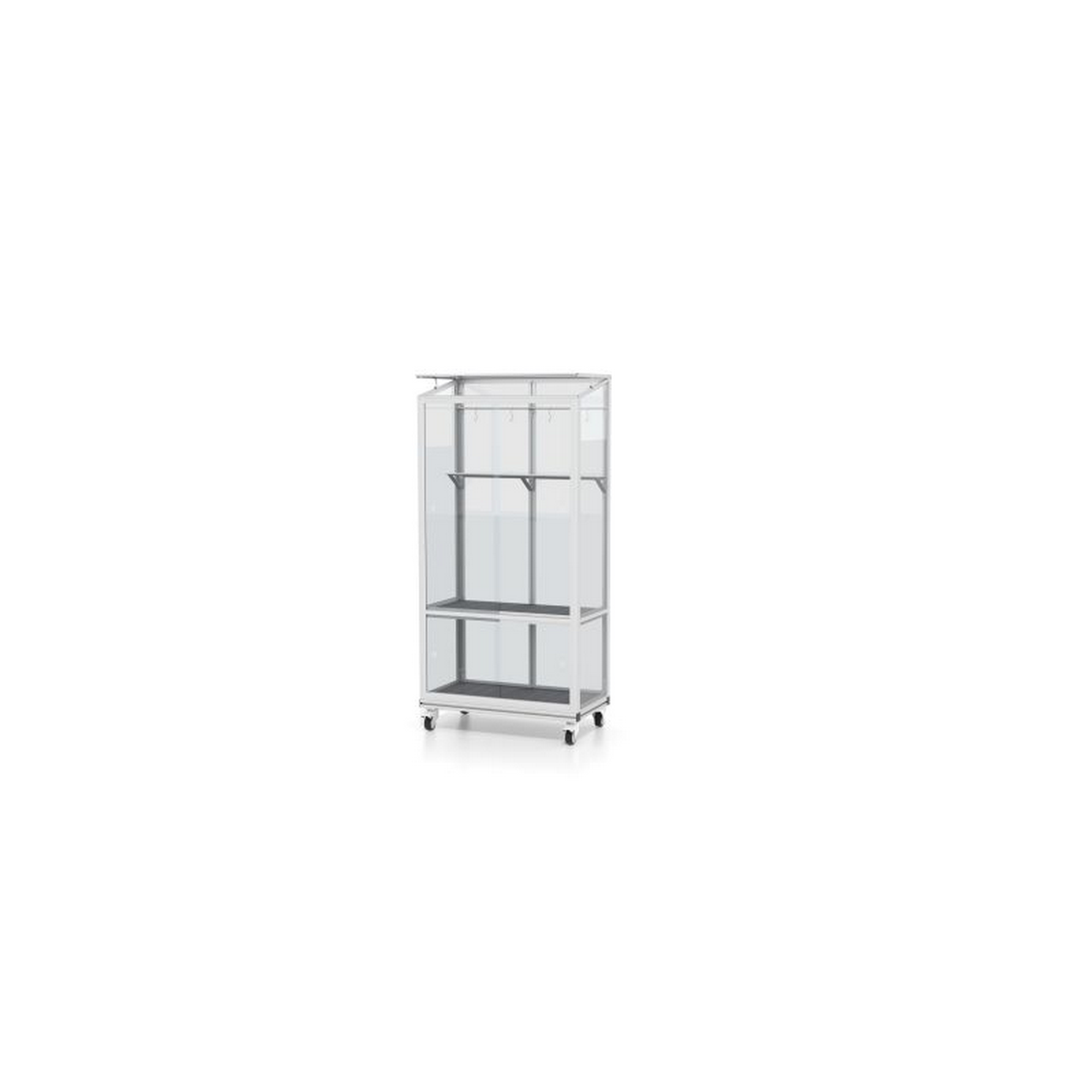 Balkon-Gewächshaus 'Polis 350' 80,8 x 42,3 cm mit 3 mm Sicherheitsglas aluminiumfarben