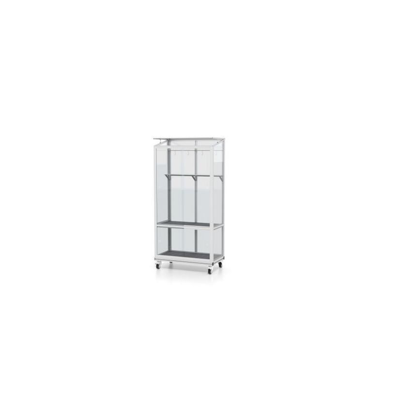 Balkon-Gewächshaus 'Polis 350' 80,8 x 42,3 cm mit 3 mm Sicherheitsglas aluminiumfarben