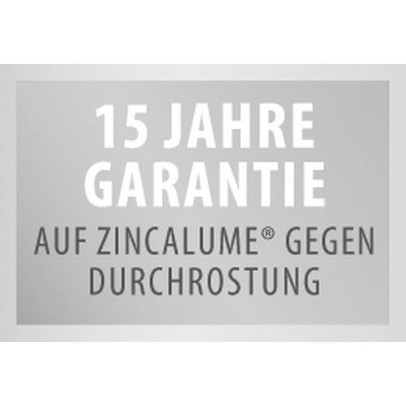 15 Jahre Garantie auf Zincalume gegen Durchrostung