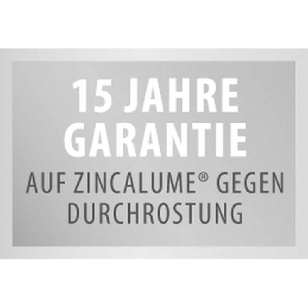 15 Jahre Garantie auf Zincalume gegen Durchrostung
