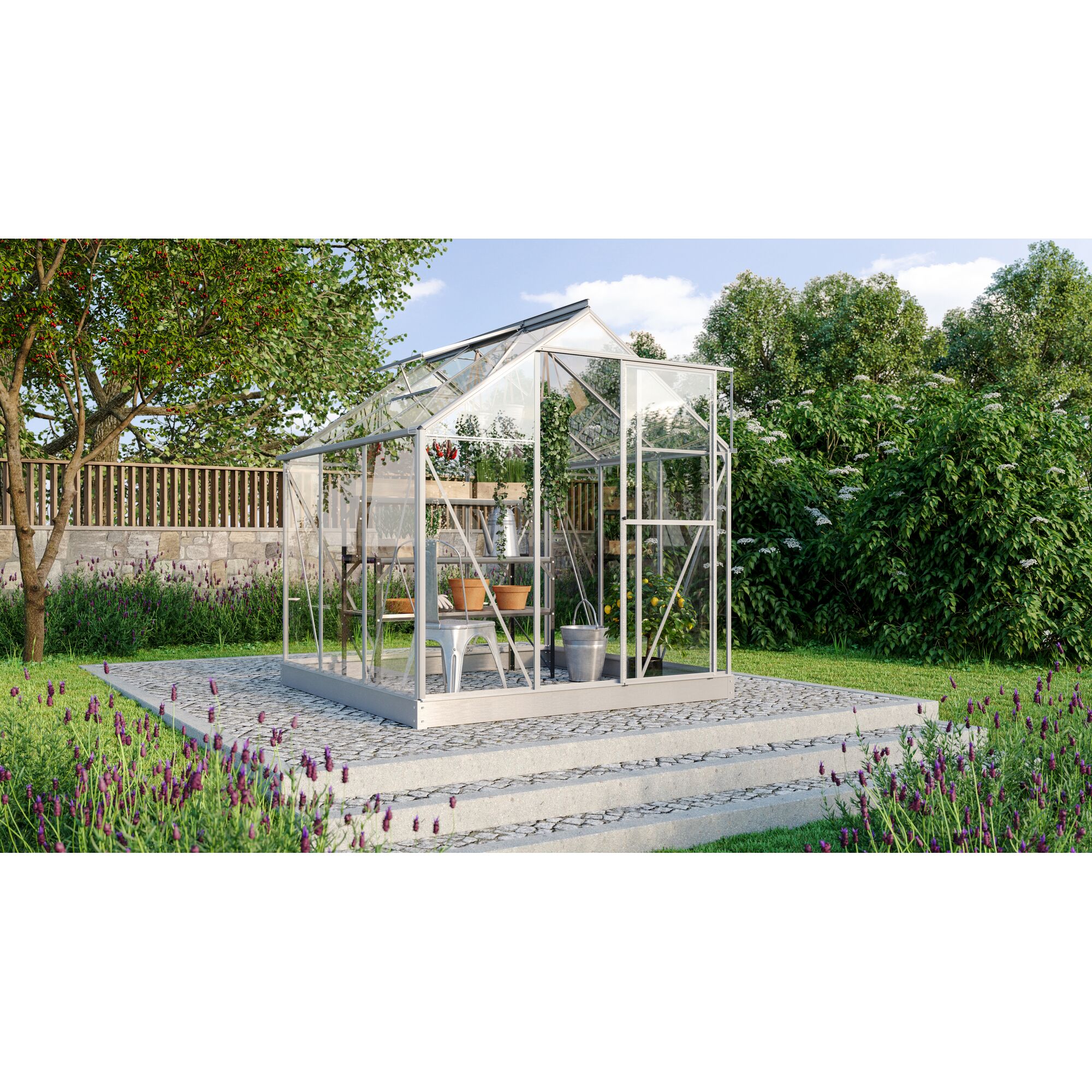 Gewächshaus Triton 3800 ESG im Garten