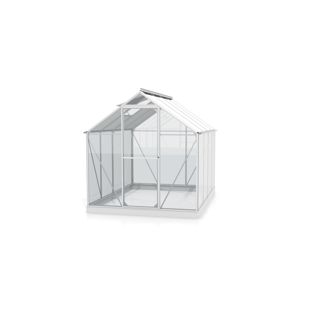 Gewächshaus 'Triton 5000' 190,4 x 253,5 cm mit 3 mm Sicherheitsglas aluminiumfarben