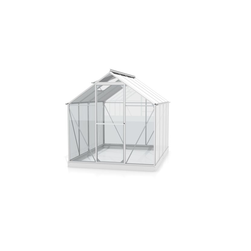 Gewächshaus 'Triton 5000' 190,4 x 253,5 cm mit 3 mm Sicherheitsglas aluminiumfarben