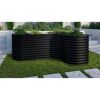 Schwarzes Hochbeet Curve mit Bepflanzung