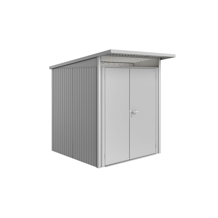 Gerätehaus 'AvantGarde' Gr. A1 silber-metallic 180 x 220 cm mit Doppeltür schmal
