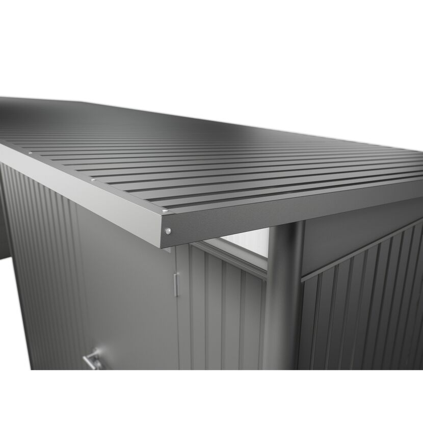Gerätehaus 'AvantGarde' Gr. A1 silber-metallic 180 x 220 cm mit Doppeltür schmal
