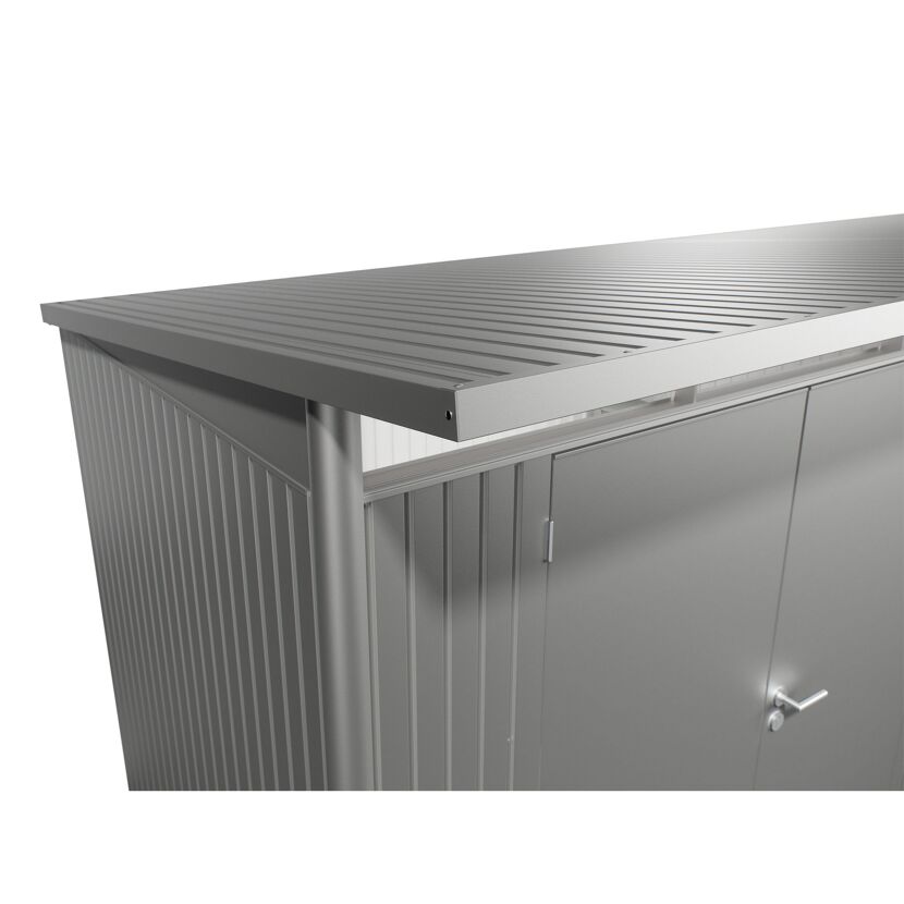 Gerätehaus 'AvantGarde' Gr. A1 silber-metallic 180 x 220 cm mit Doppeltür schmal