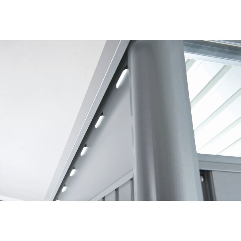 Gerätehaus 'AvantGarde' Gr. A3 silber-metallic 180 x 300 cm mit Doppeltür schmal