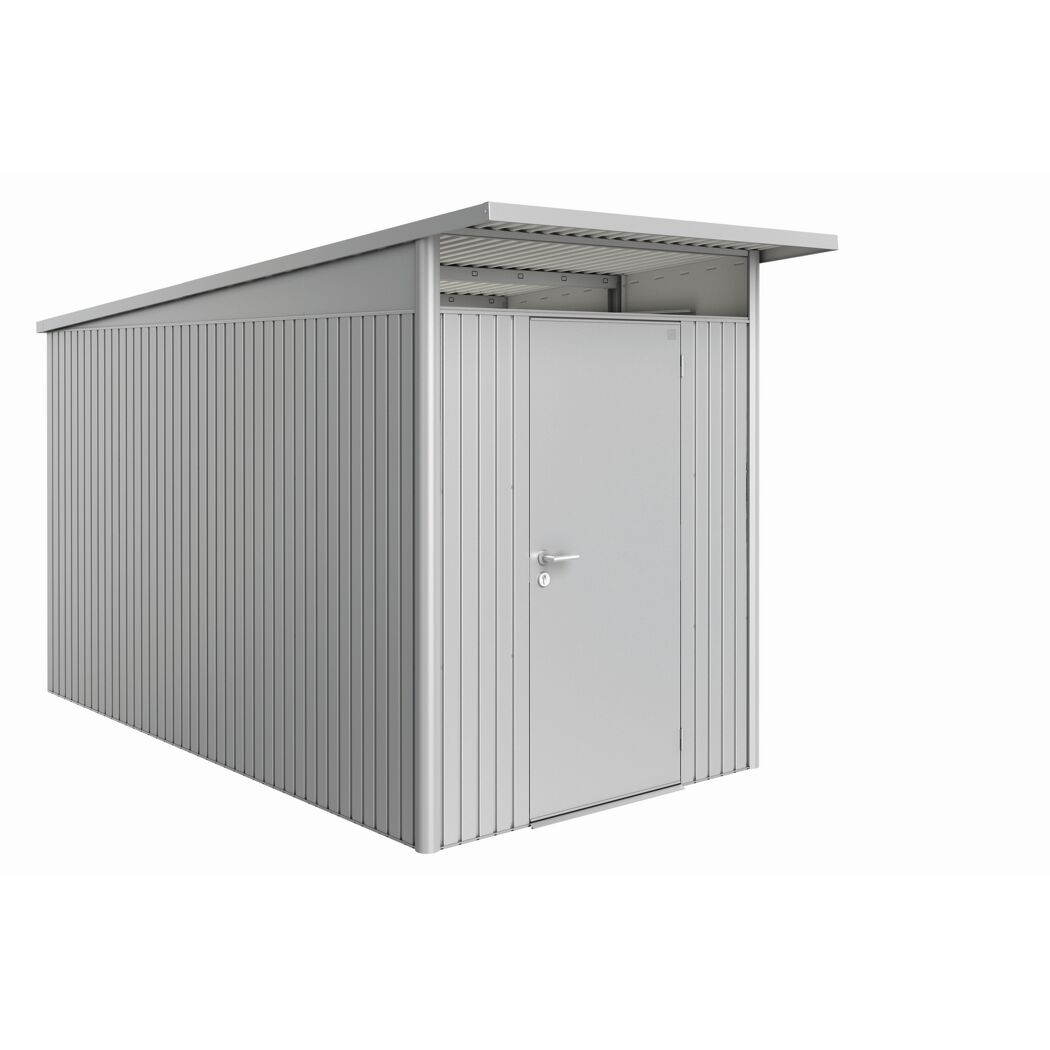 Silber-metallic Gerätehaus 'AvantGarde' mit Standardtür