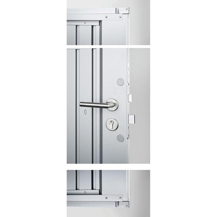 Gerätehaus 'AvantGarde' Gr. A4 silber-metallic 180 x 380 cm mit Doppeltür schmal