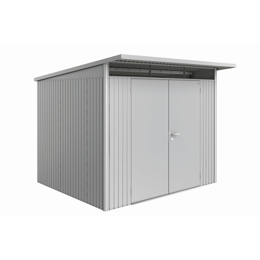 Gerätehaus 'AvantGarde' Gr. A6 silber-metallic 260 x 260 cm mit Doppeltür