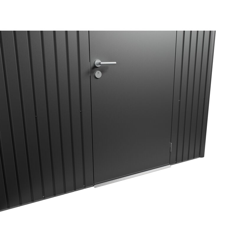 Gerätehaus 'AvantGarde' Gr. A6 dunkelgrau-metallic 260 x 260 cm mit Doppeltür