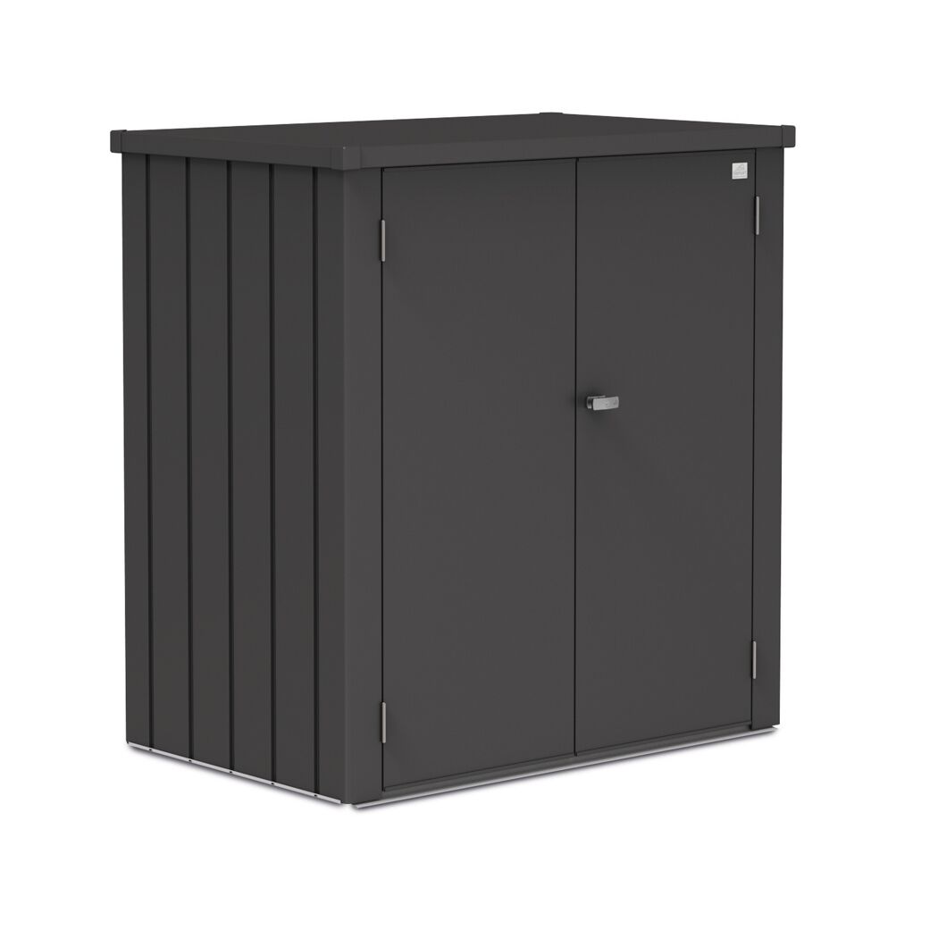 Dunkelgrauer Geräteschrank aus Metall