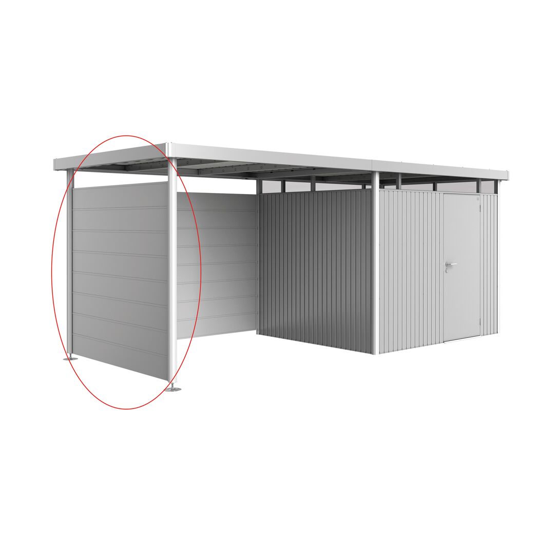Metallgerätehaus HighLine mit Sichtschutzwand