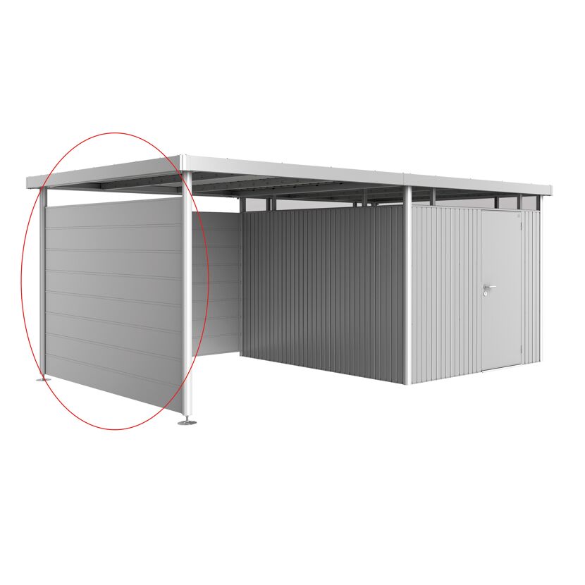 Metallgerätehaus mit Wand und Dach