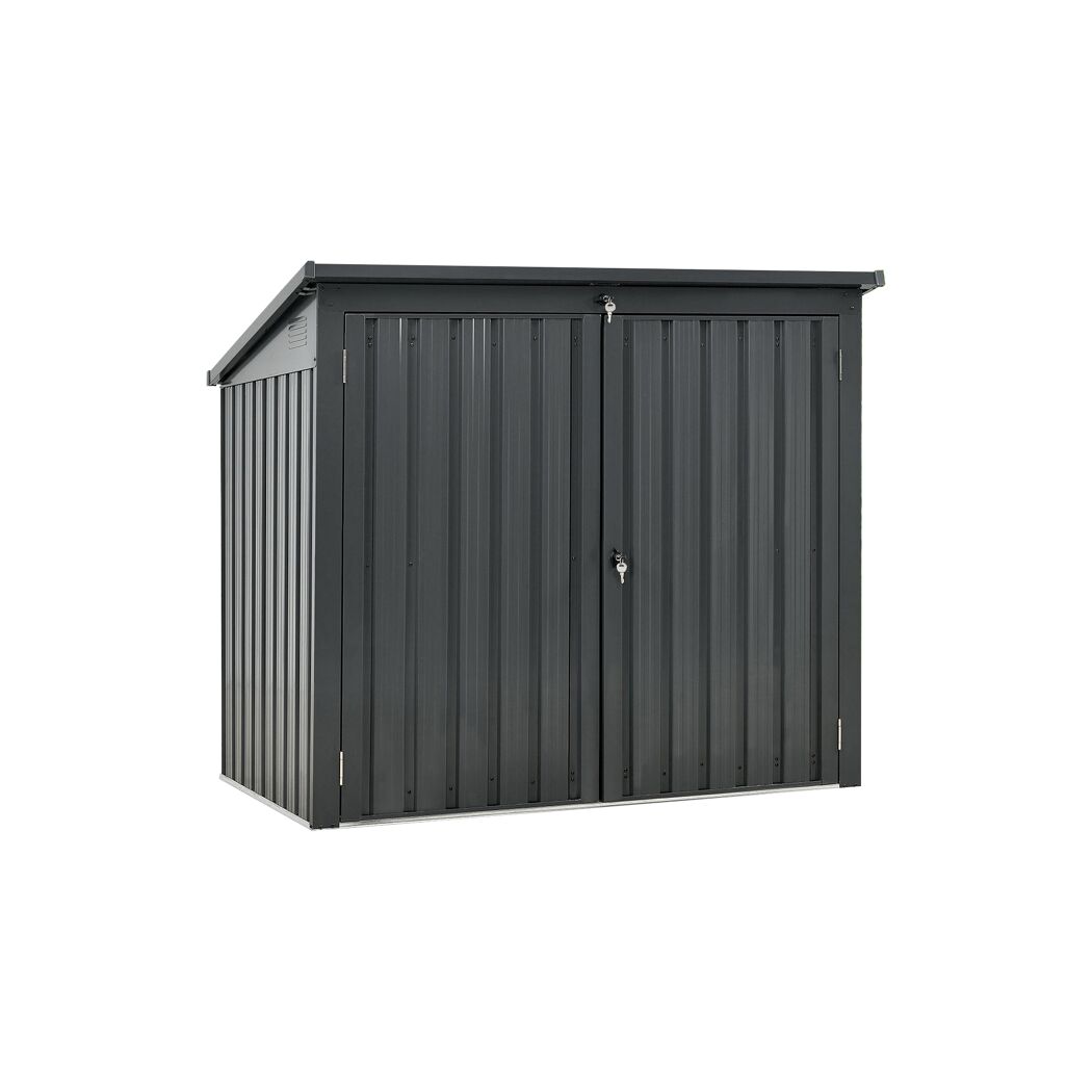 Graue Metall Mülltonnenbox