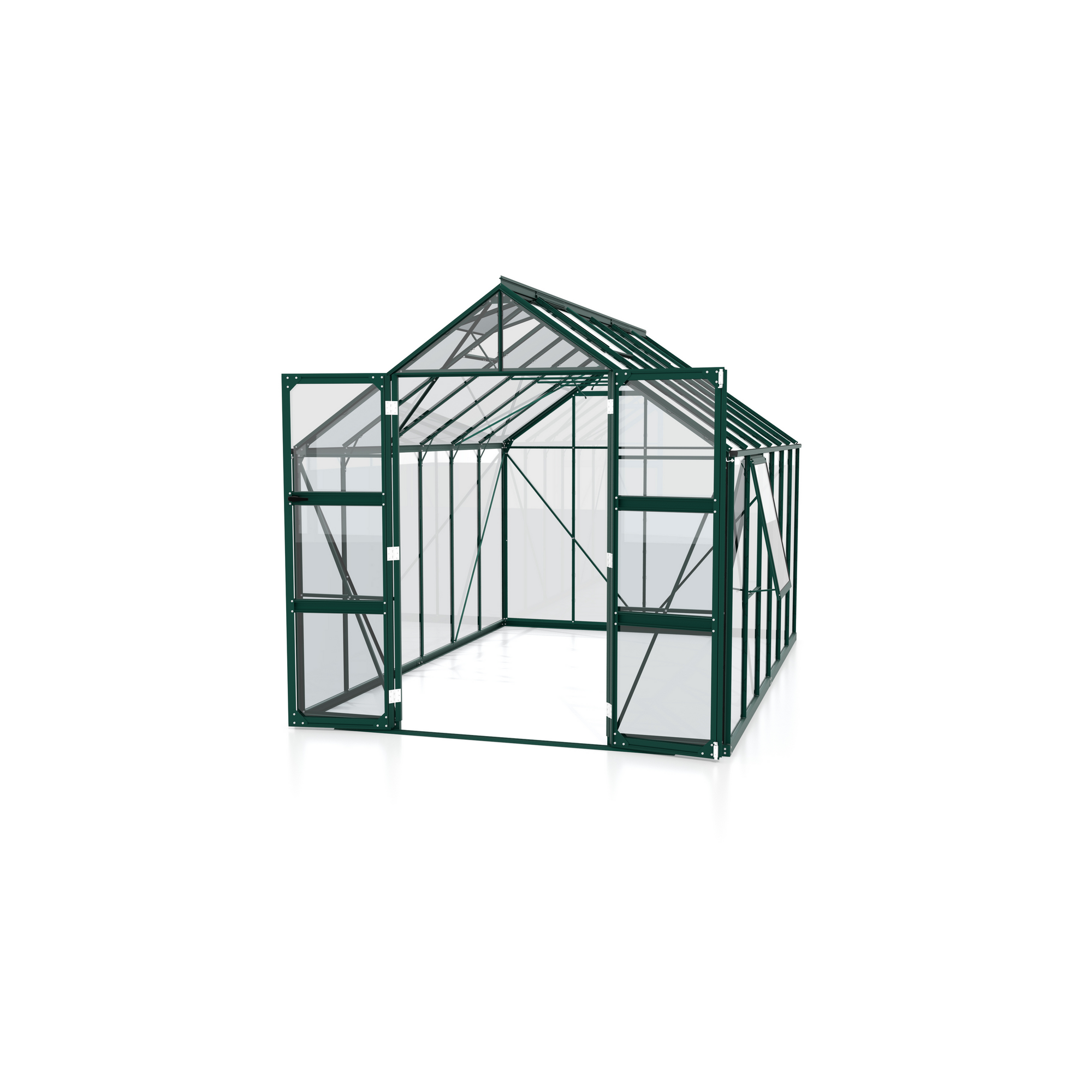 Gewächshaus 'Olymp 9900' 9,9 m² 254,4 x 378,8 cm 3 mm Sicherheitsglas smaragdgrün + product picture