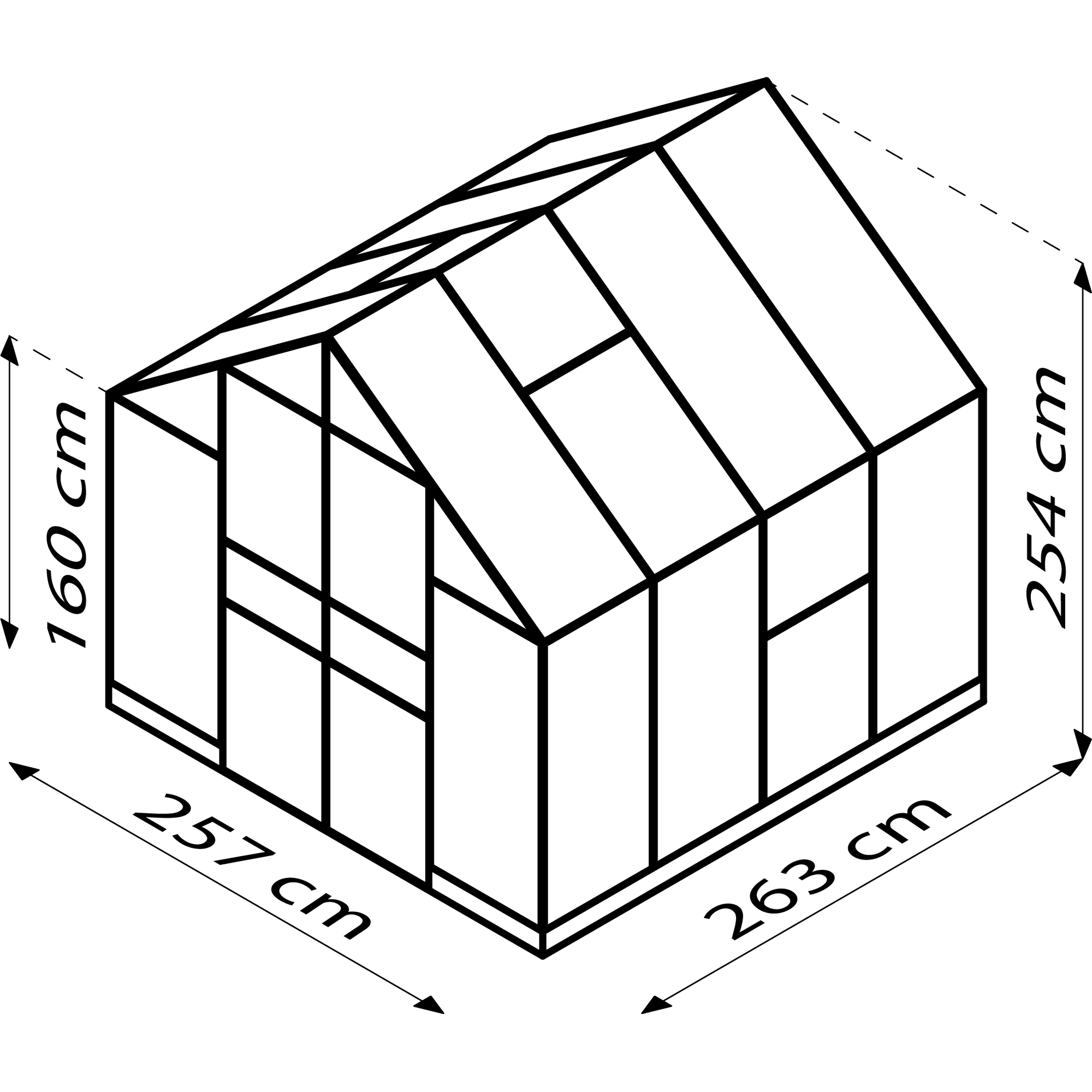 Gewächshaus 'Olymp 6700' 6,7 m² 254,4 x 254,4 cm 4 mm Hohlkammerplatten schwarz + product picture