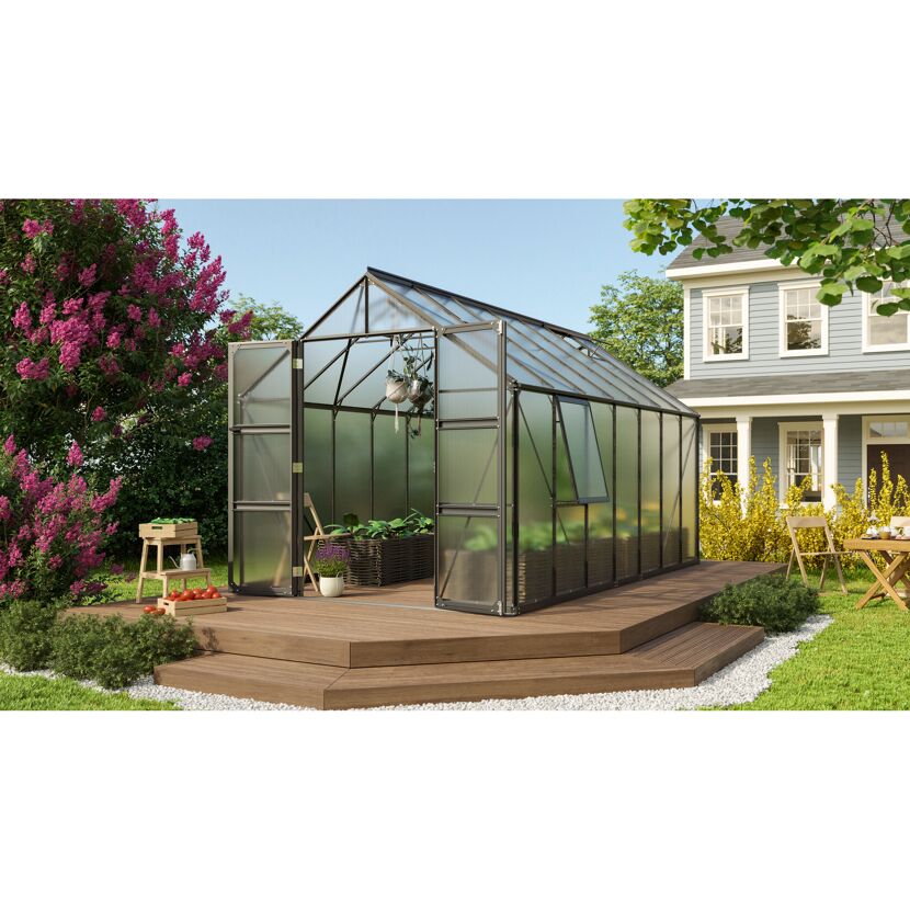 Gewächshaus Olymp 11500 HKP 4m x 4m schwarz