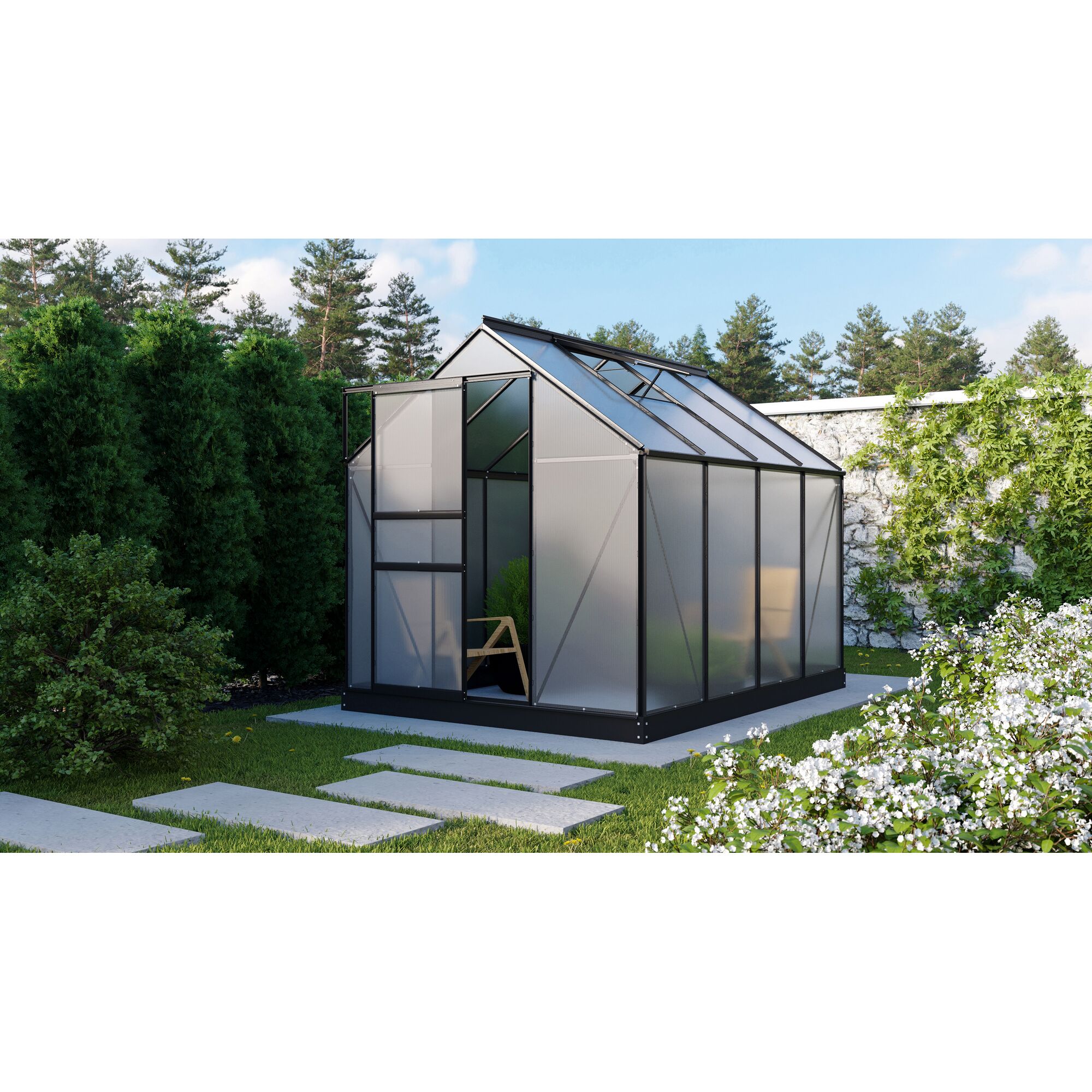 Gewächshaus GWH Planet 5000 HKP 6mm schwarz