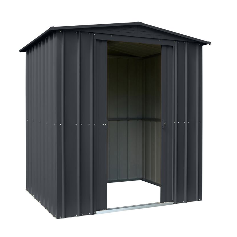 Anthrazitfarbener Geräteschuppen Gartenmanager Dream 65