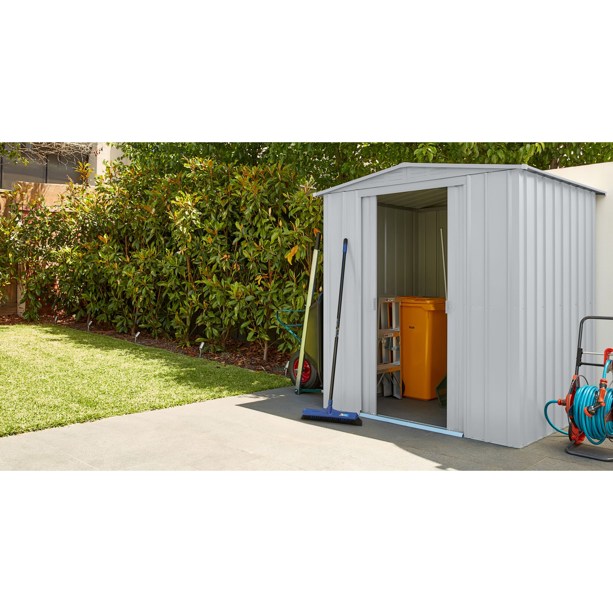 Silberner Geräteschrank Gartenmanager Dream 65