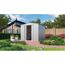 Silbernes Metall-Gerätehaus Gartenmanager Dream 88 mit Fahrrädern