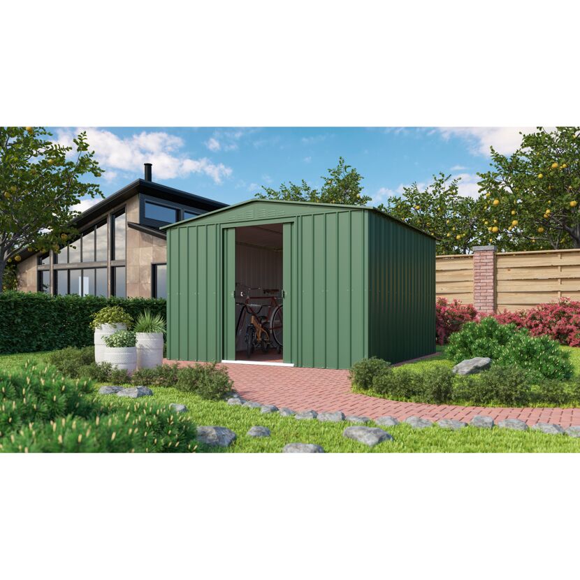 Grünes Metall-Gerätehaus Gartenmanager Dream 108 H178