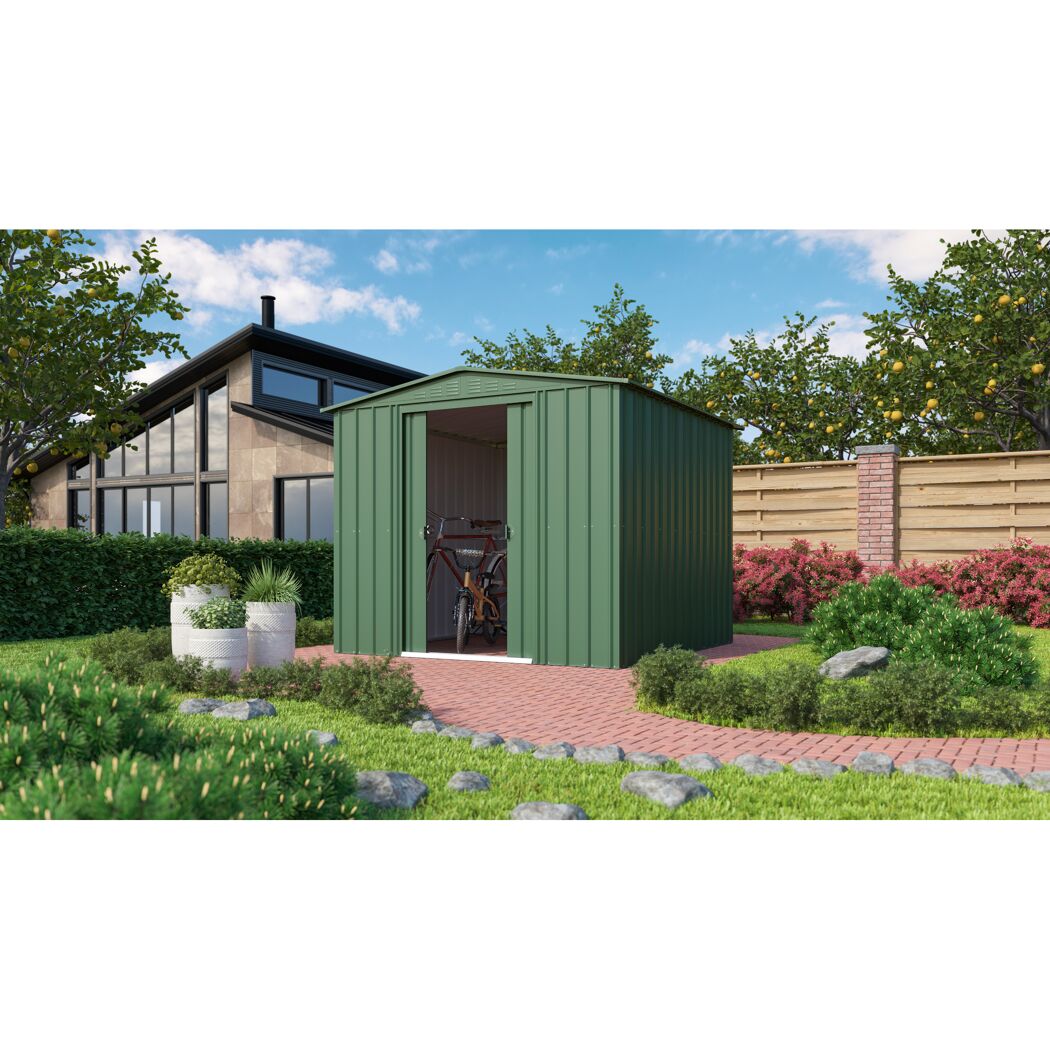 Grünes Gartenhaus Gartenmanager Dream 88 mit Fahrrädern