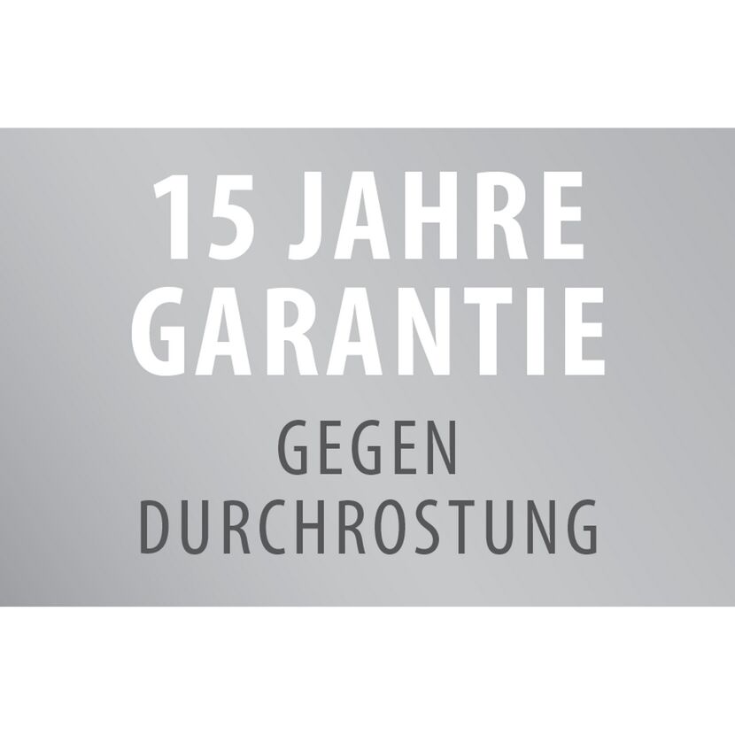 15 Jahre Garantie gegen Durchrostung