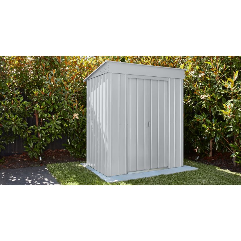 Graues Gartenhaus aus Metall