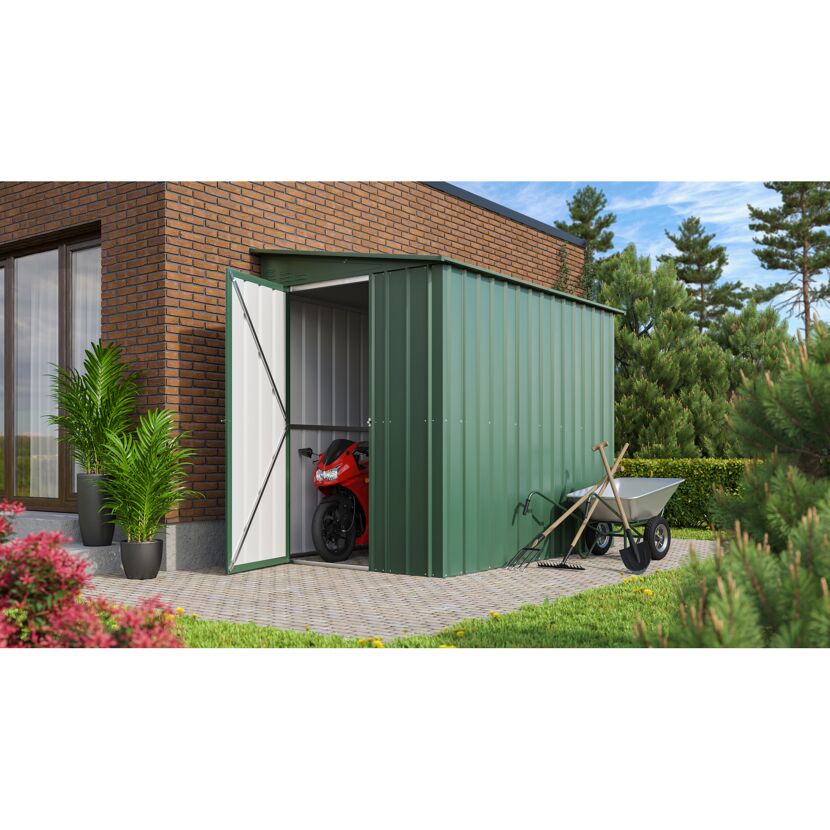Anlehn-Gerätehaus 'Lean-To L58' jadefarben 242 x 155 x 203 cm