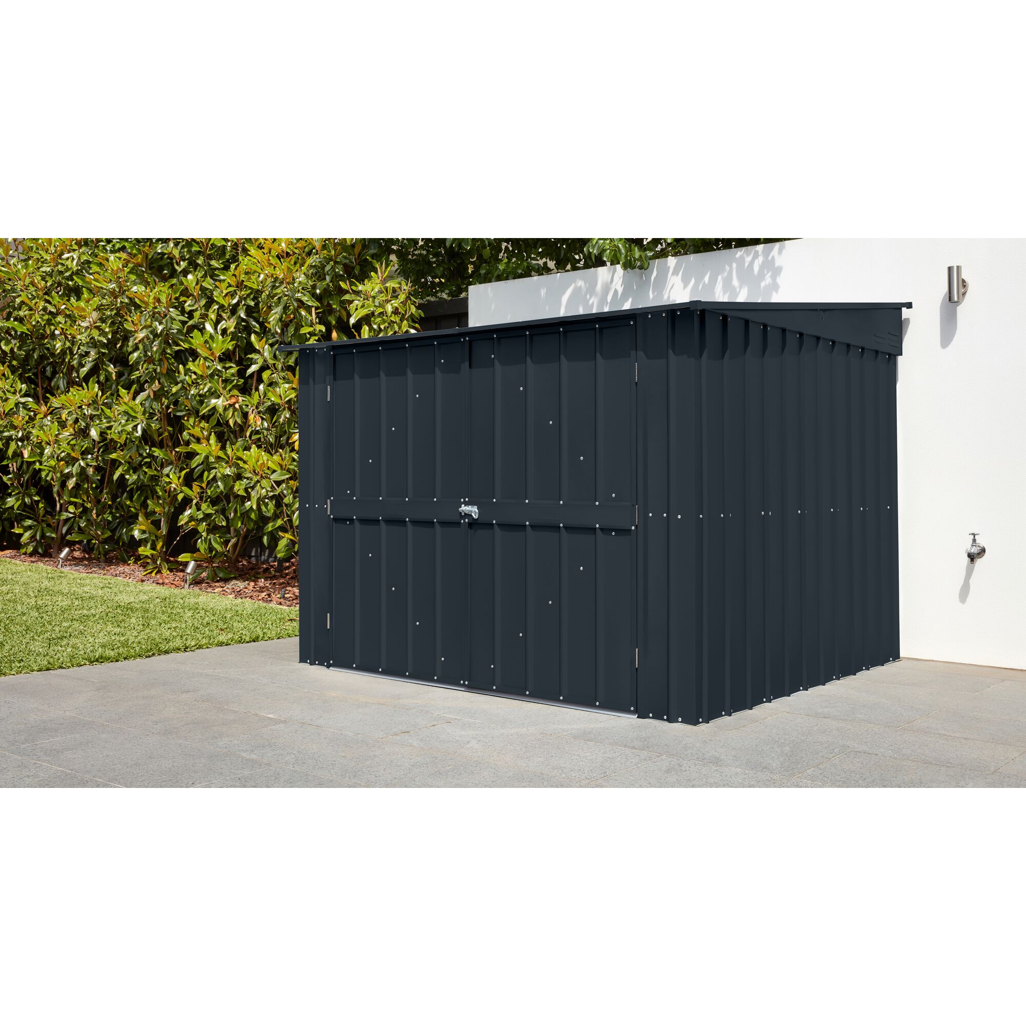 Anthrazitfarbenes Fahrradhaus für 4 Fahrräder