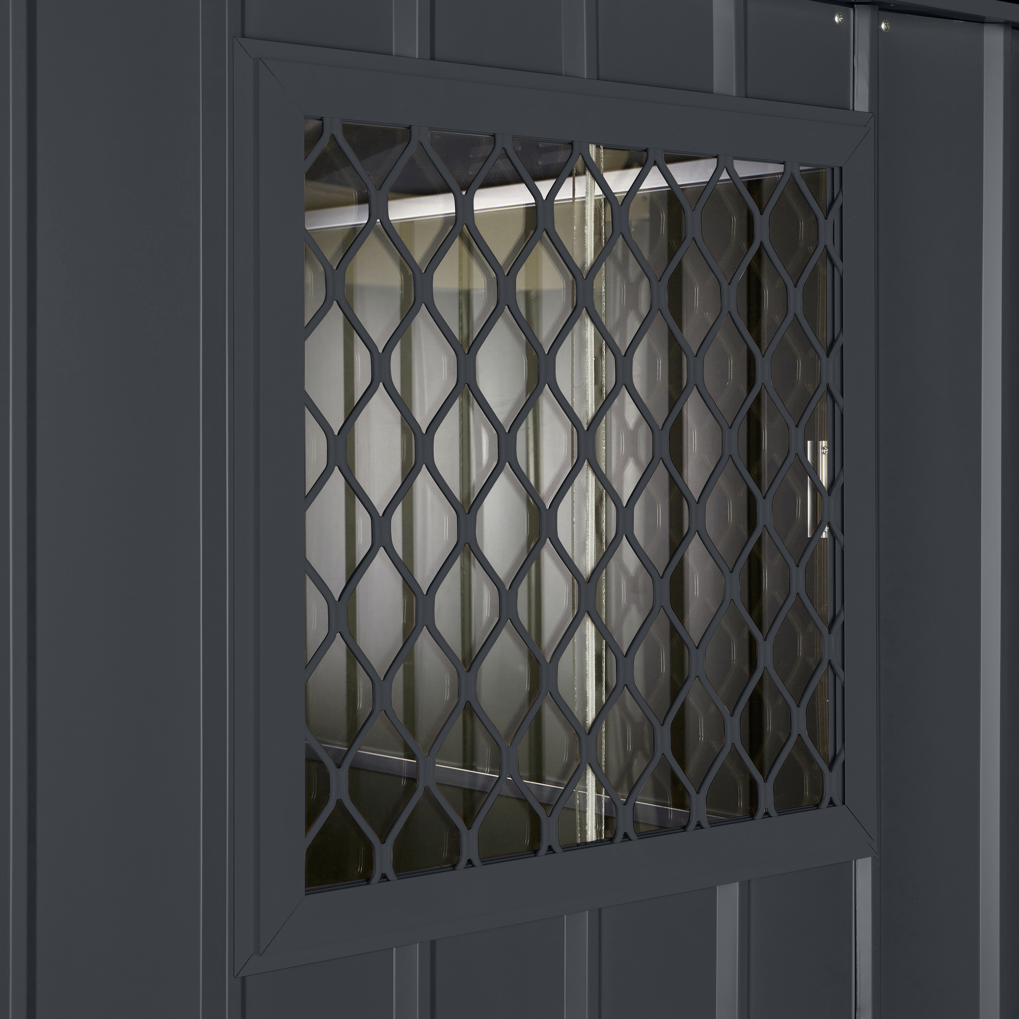 Globel Seitenfenster für Gerätehäuser anthrazit 62 x 62 cm  Metall