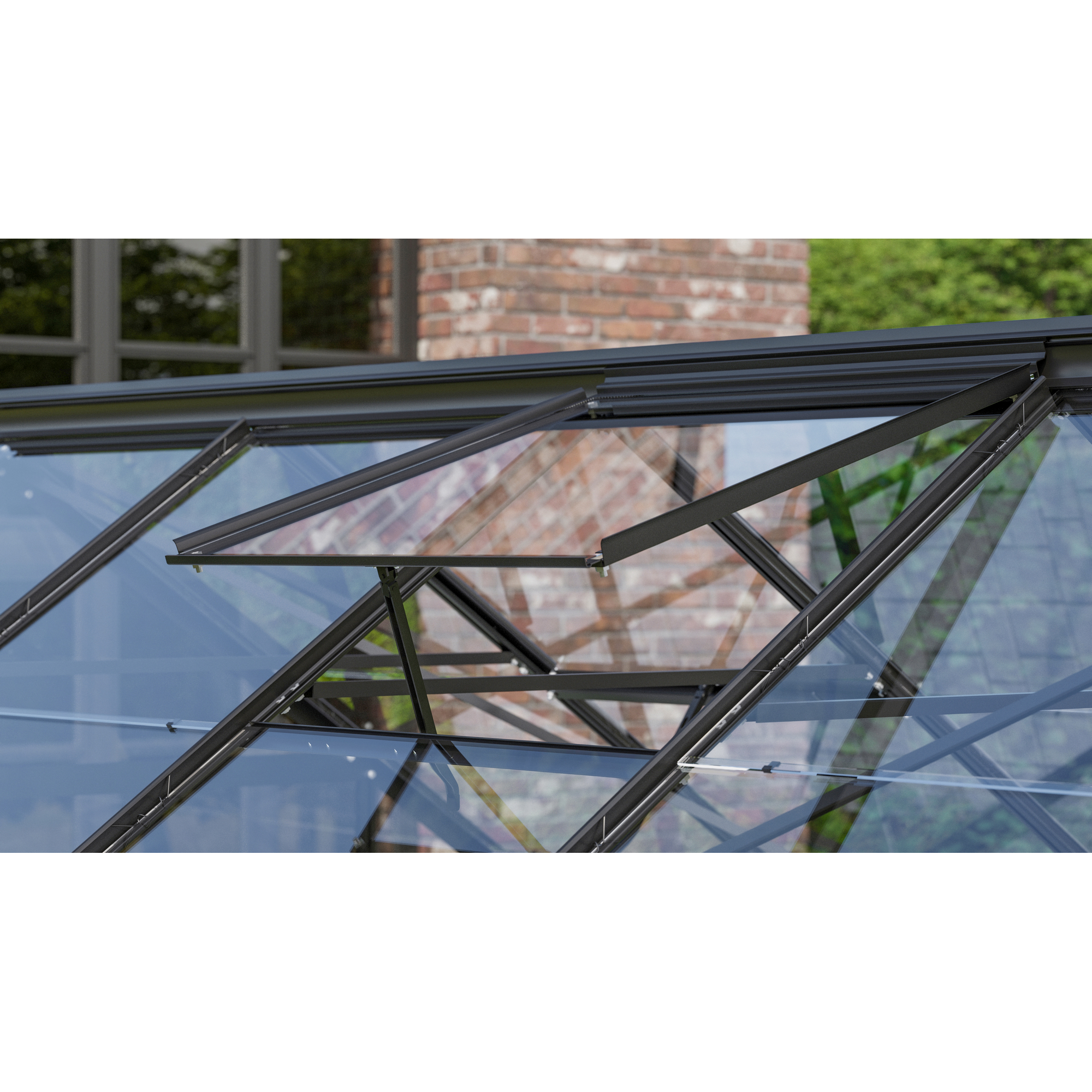 Dachfenster für Gewächshäuser, Aluminium, anthrazit 61,6 x 57,3 cm + product picture