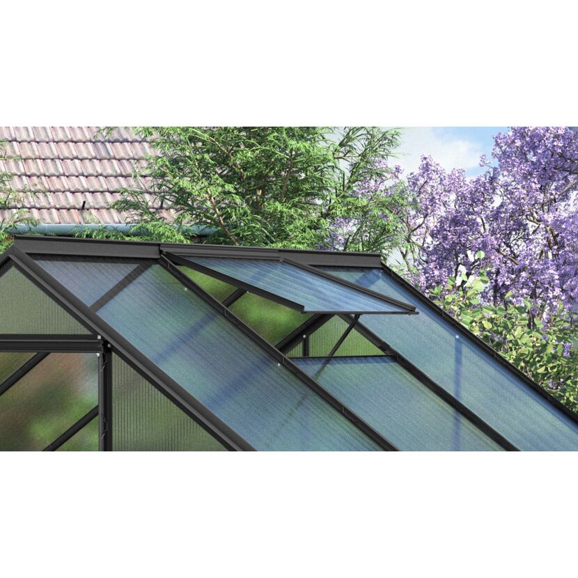 Gewächshausdachfenster geöffnet