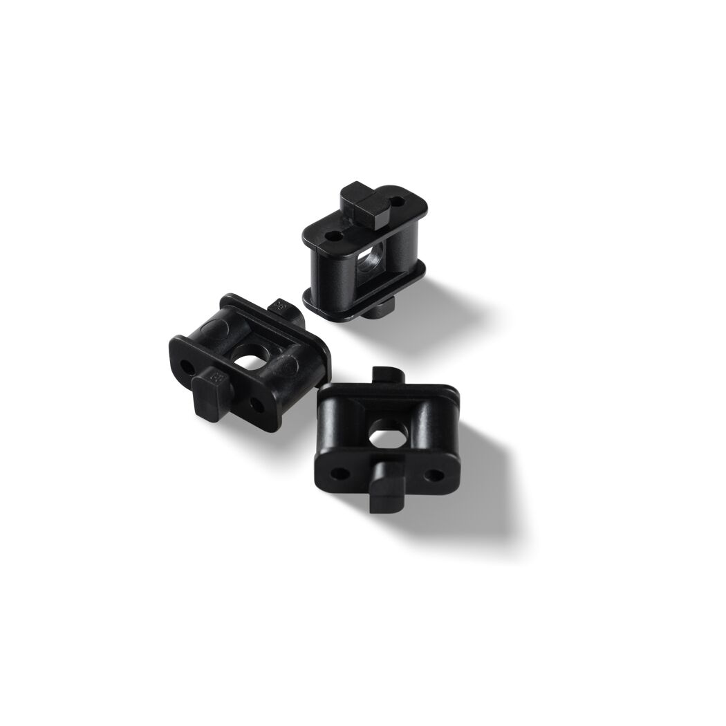 Drei schwarze Universalhalter