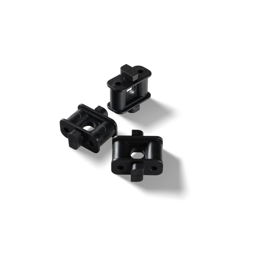 Drei schwarze Universalhalter
