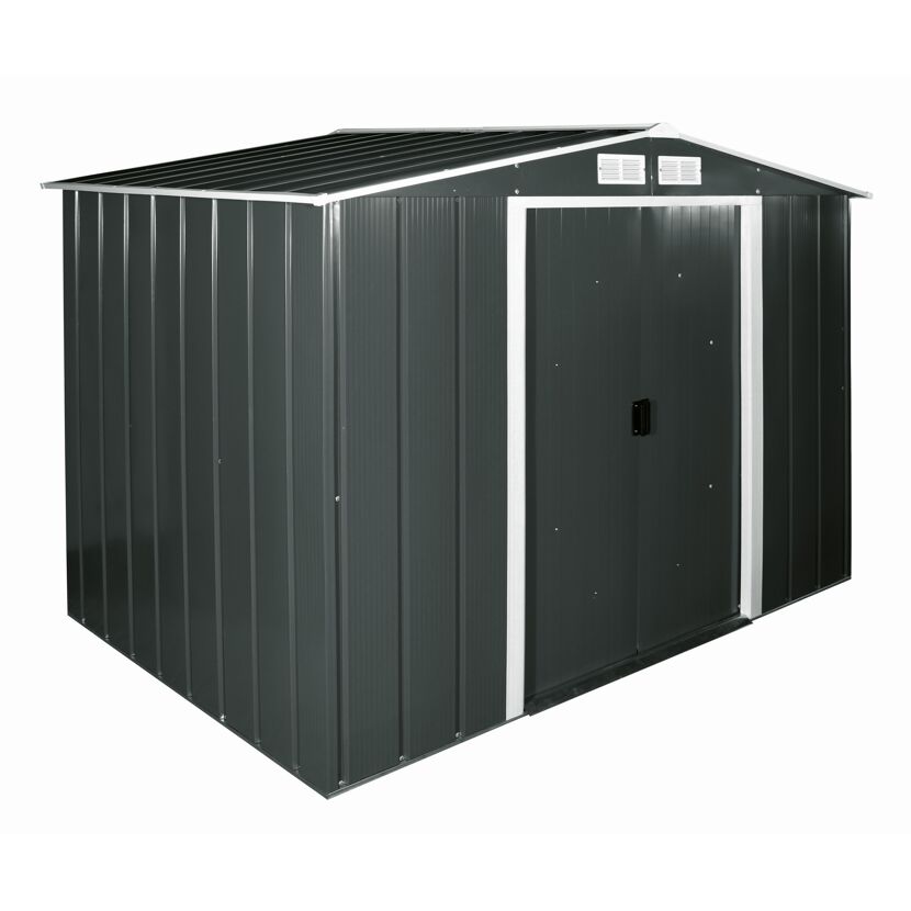 Anthrazitfarbenes Gerätehaus MGH ECO 8X6