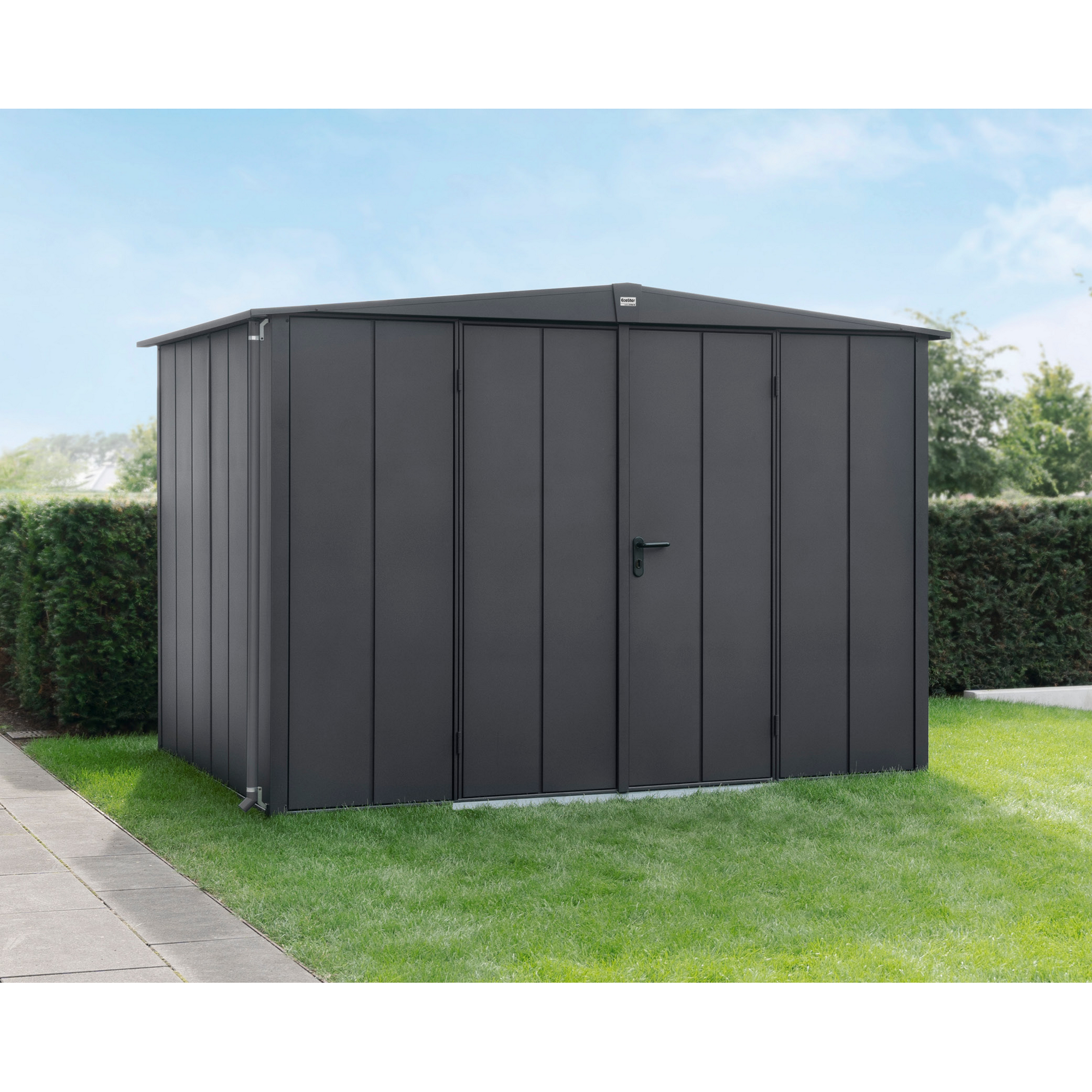 Gerätehaus 'Elegant Typ 3' anthrazit matt 288,2 x 218,2 cm, mit Doppeltür