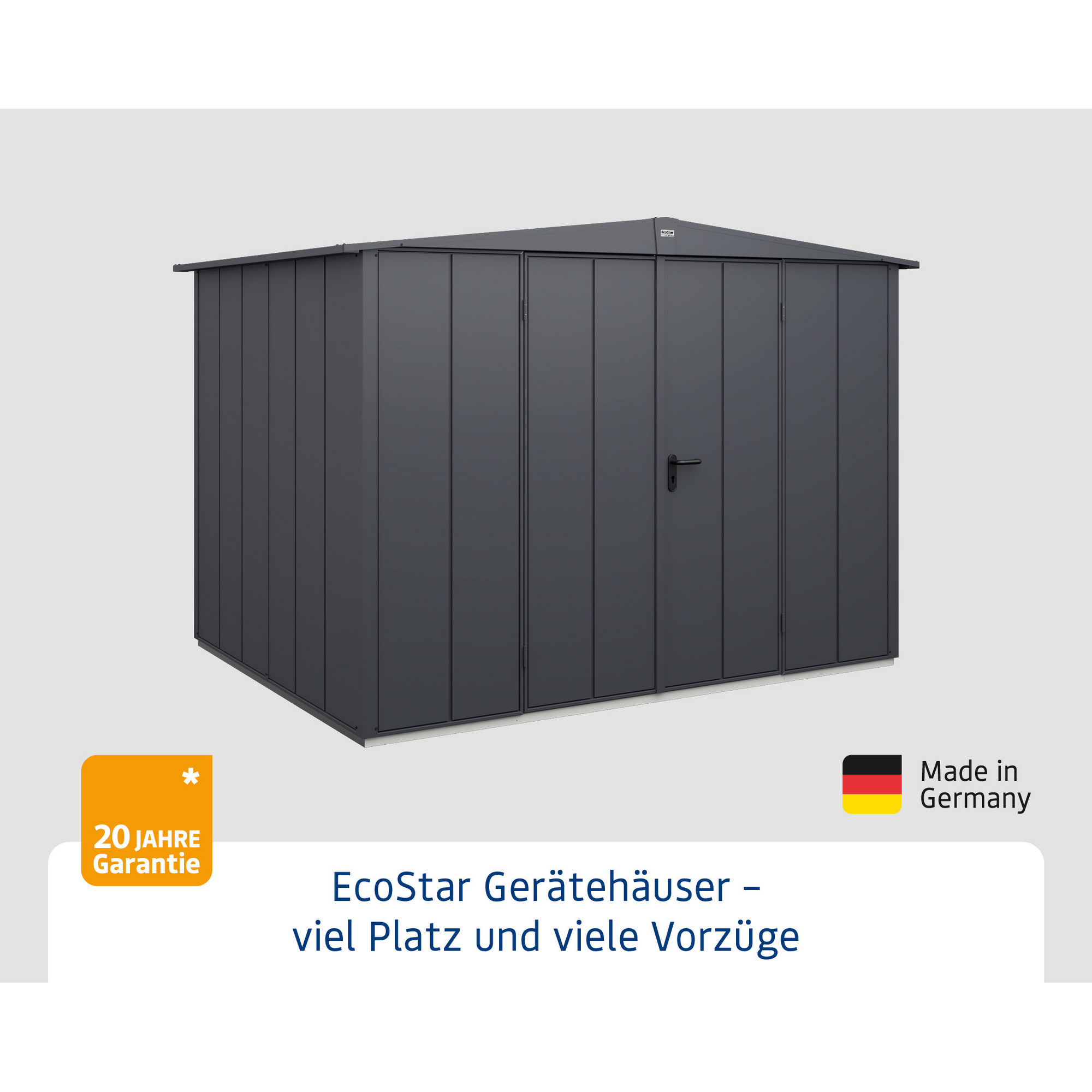 Gerätehaus 'Elegant Typ 3' anthrazit matt 288,2 x 218,2 cm, mit Doppeltür