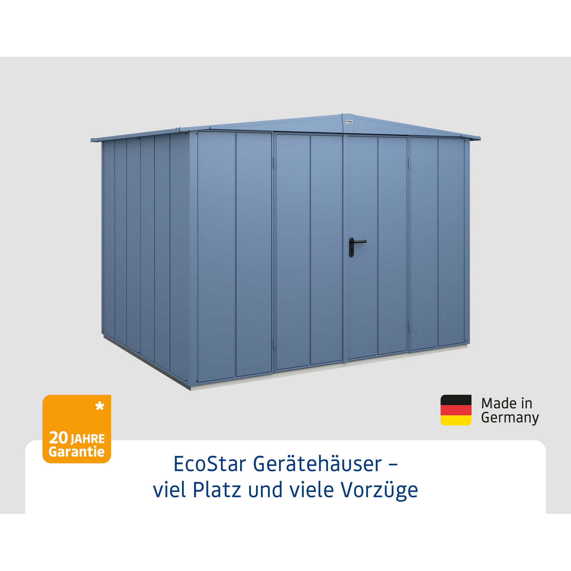 EcoStar Gerätehaus in Taubenblau