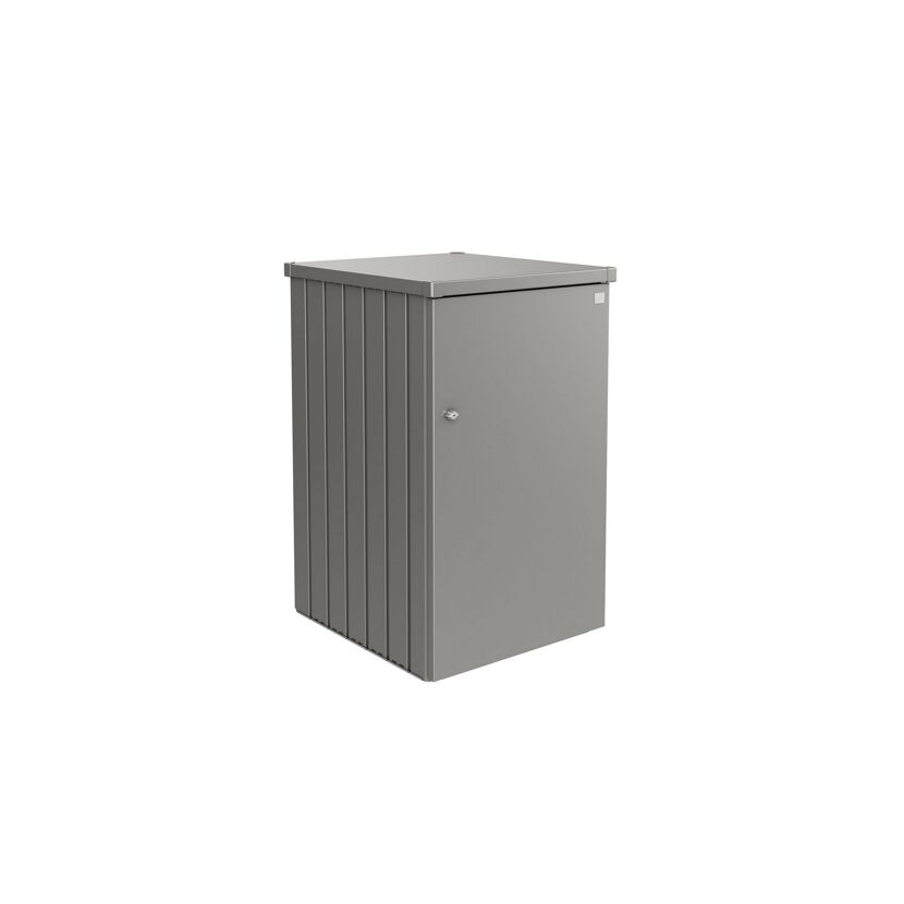 Grauer Mülltonnenschrank mit Tür