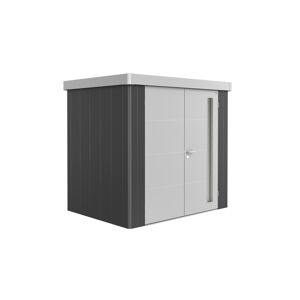 Gerätehaus 'Neo' mit Doppeltür, dunkelgrau/silbern, 236 x 222 x 180 cm