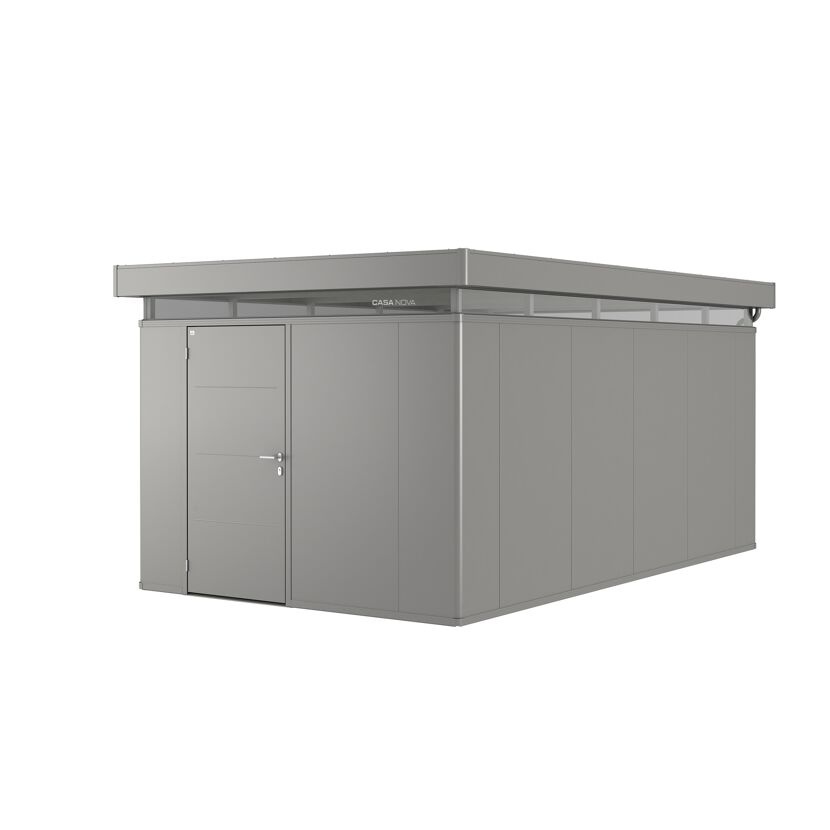 Gartenhaus 'CasaNova' 3 x 5 quarzgrau-metallic Einzeltür links
