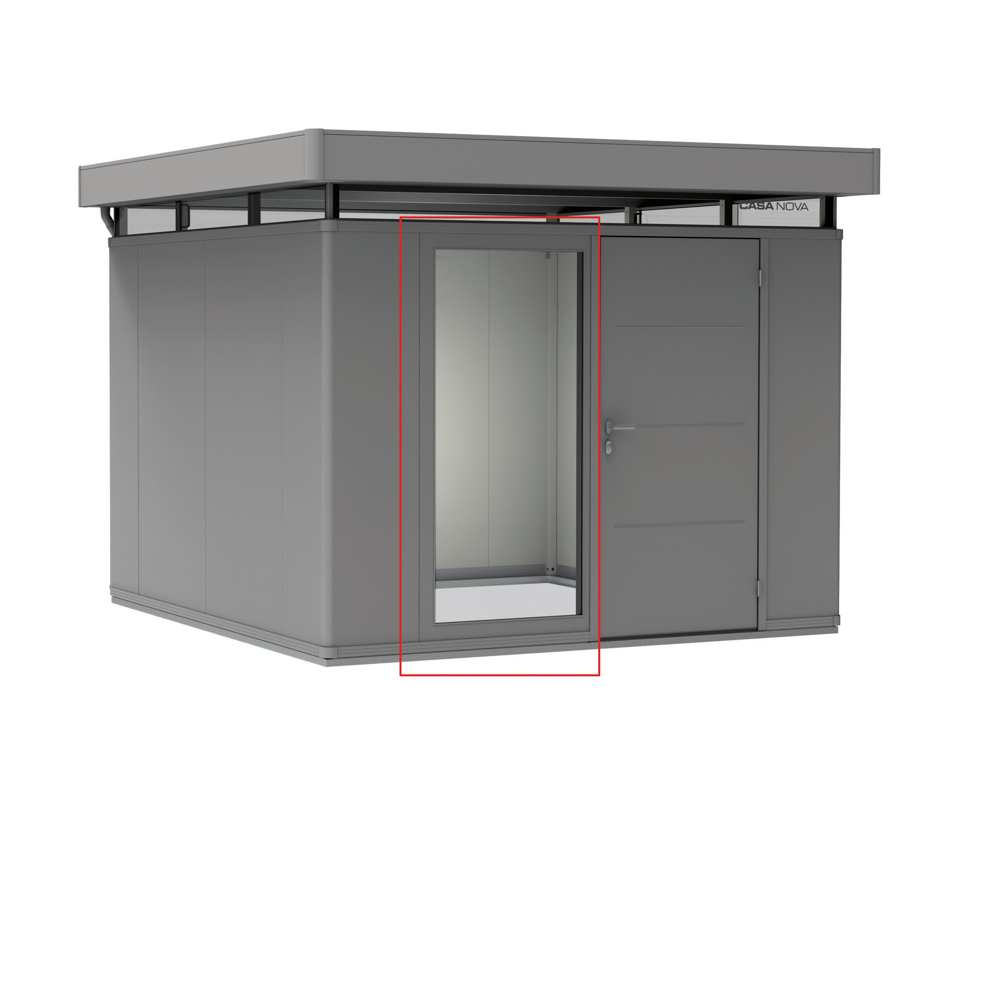 Gartenhaus Casa Nova mit geöffneter Glastür