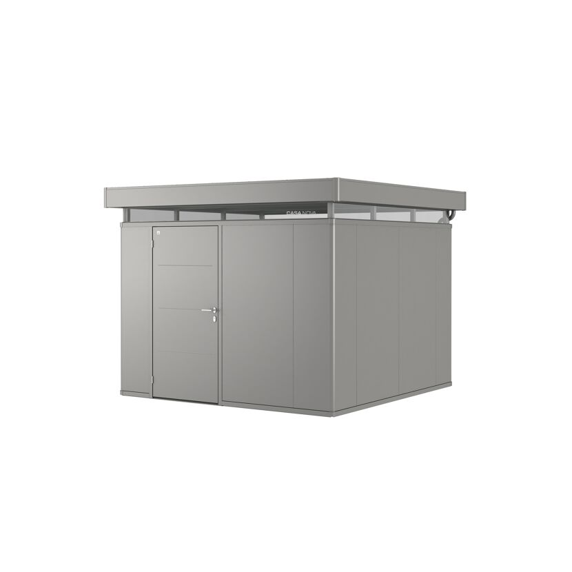 Gartenhaus 'CasaNova' 3 x 3 quarzgrau-metallic Einzeltür links