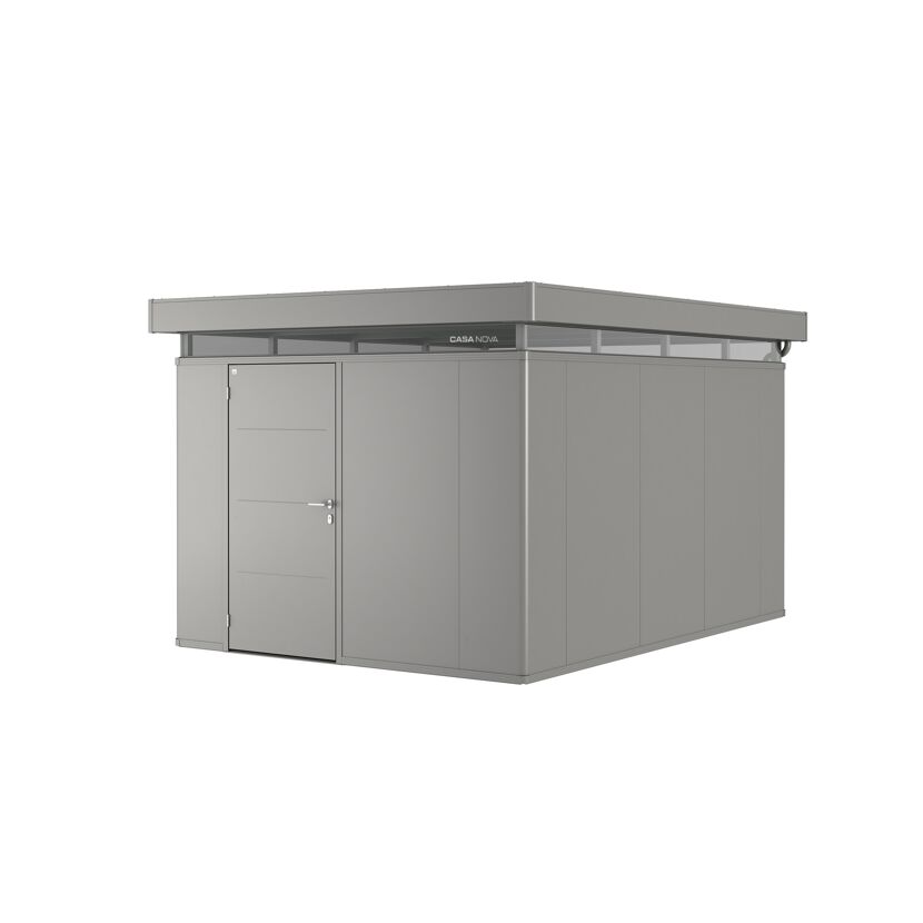 Gartenhaus 'CasaNova' 3 x 4 quarzgrau-metallic Einzeltür links