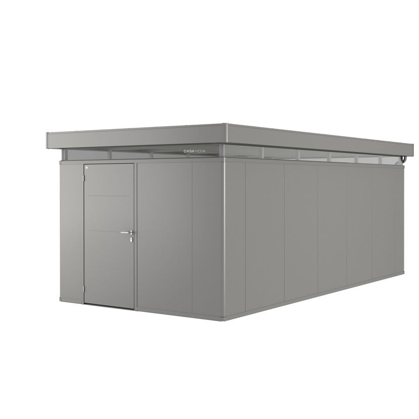 Gartenhaus 'CasaNova' 3 x 6 quarzgrau-metallic Einzeltür links